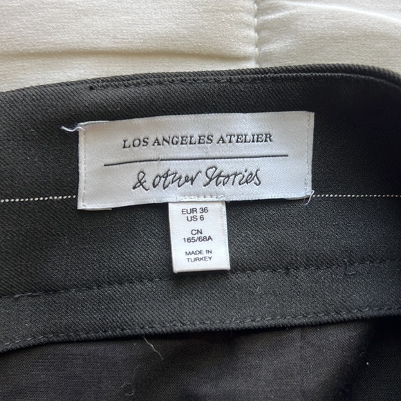 & Other Stories Pinstripe Midi Skirt with Chain - Picture 2 of 2